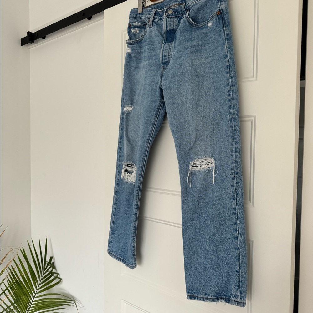 Levi’s 501s High-waist, Distressed Jeans